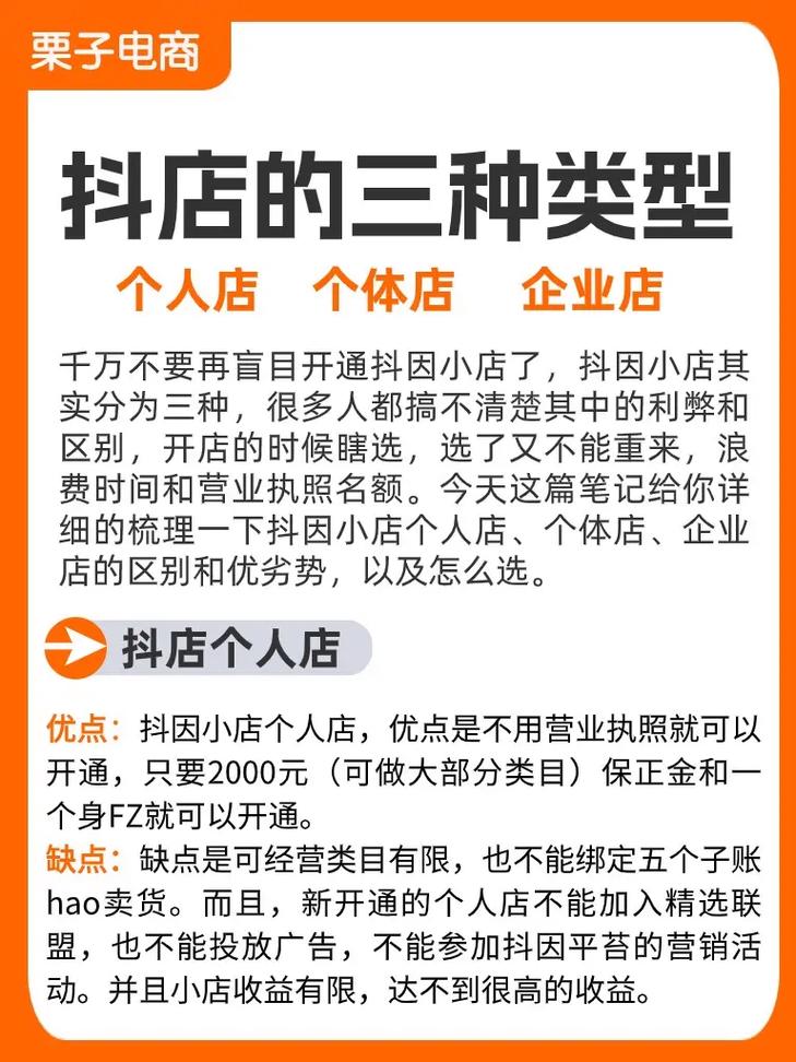 抖音小店店铺类型怎么选？店铺类型有什么区别？