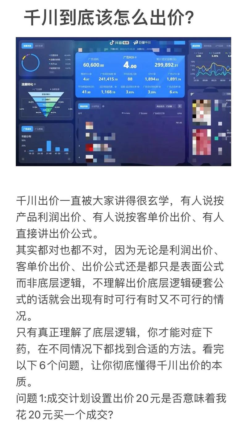 如何计算千川出价？