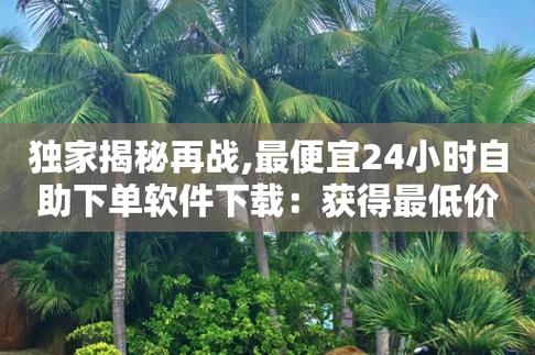 全网自助下单最便宜,是怎么操作的？