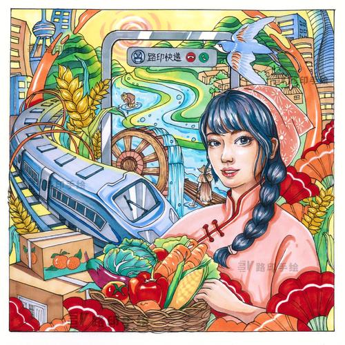 农村电商插画海报怎么做