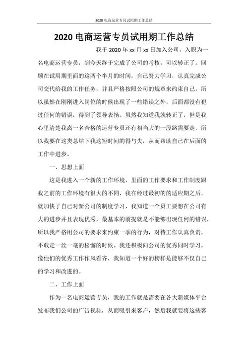 怎么做电商主管工作总结