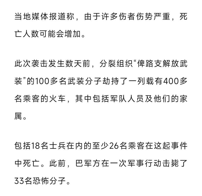 巴基斯坦边防部队遭袭 已致4人死亡