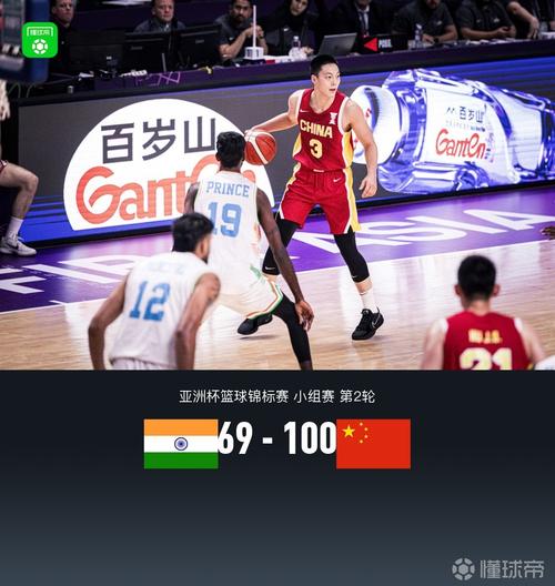 中国男篮大胜印度夺2连胜