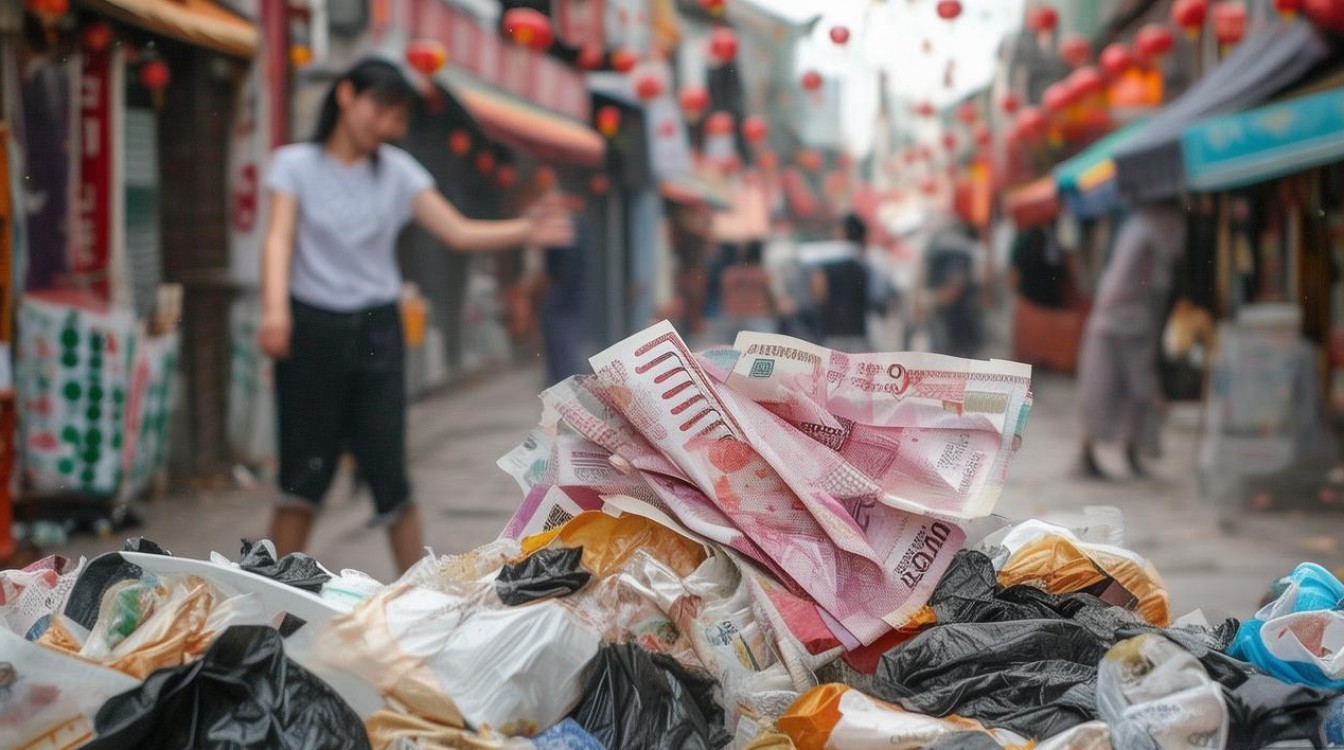 山东一女子把万元现金当垃圾扔了