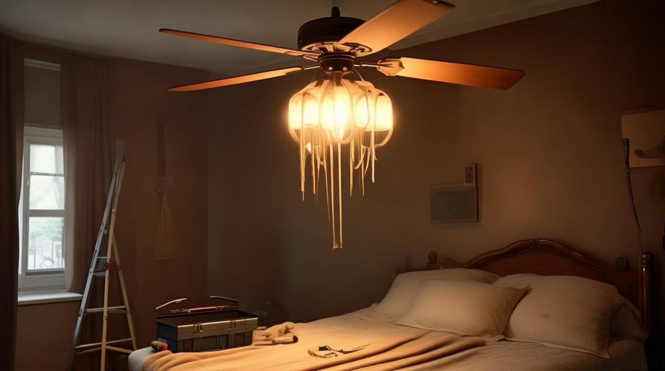 卧室带电风扇吸顶灯坏了怎么修