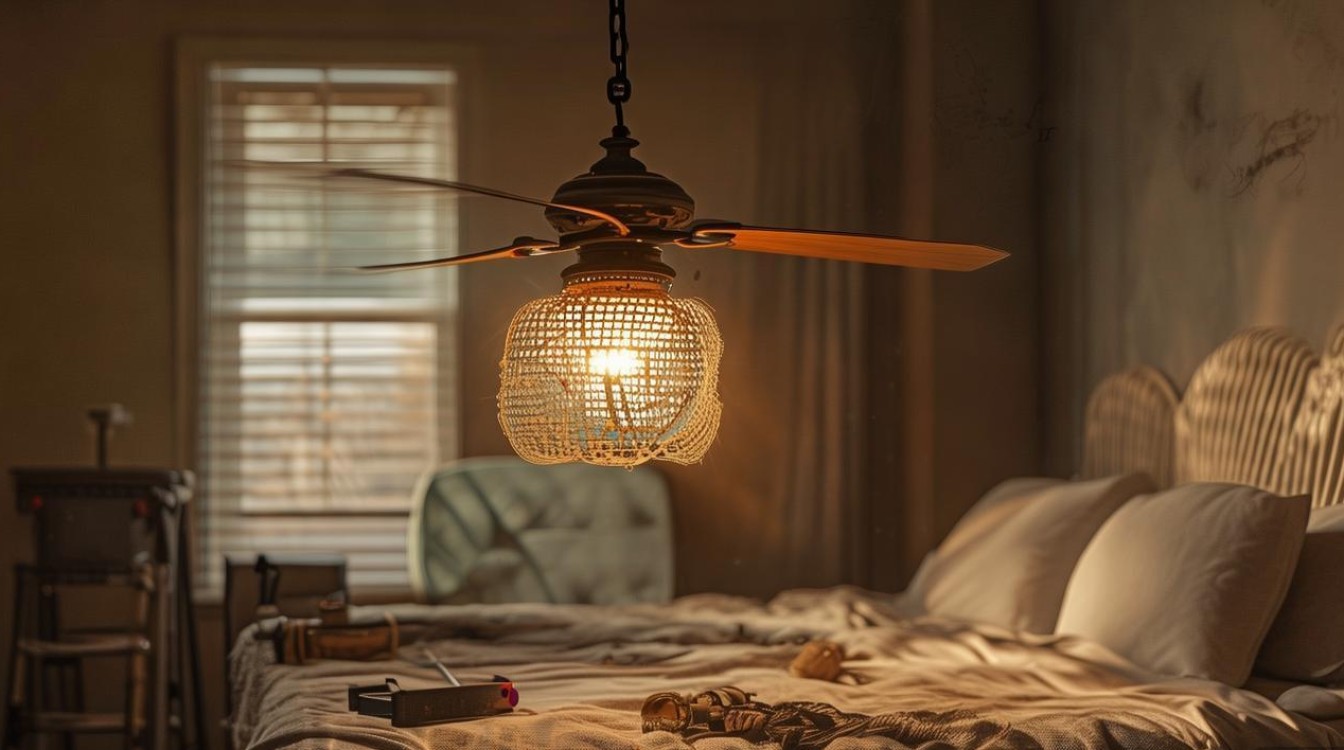 卧室带电风扇吸顶灯坏了怎么修