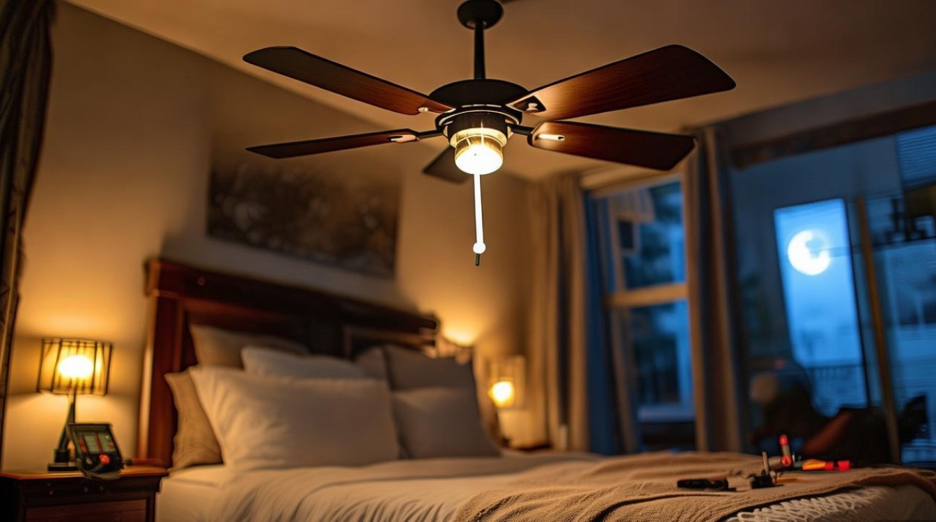 卧室带电风扇吸顶灯坏了怎么修