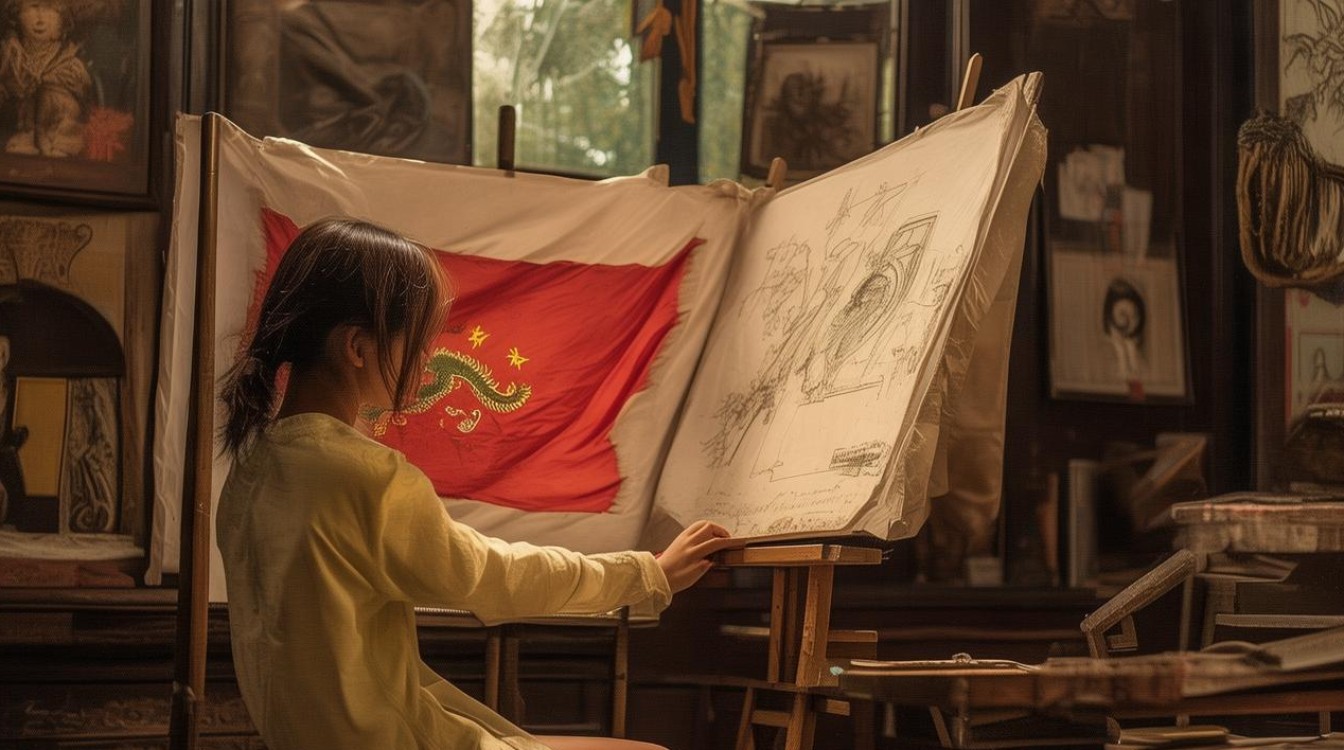 怎么学习画清朝国旗