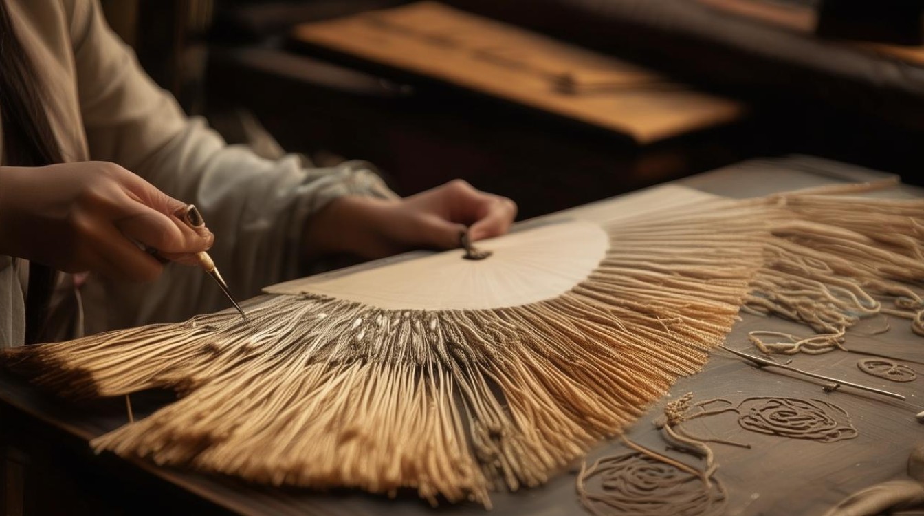 古风扇子上的丝绦掉了怎么修